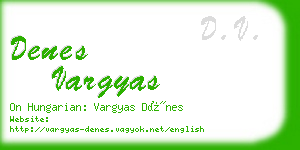 denes vargyas business card